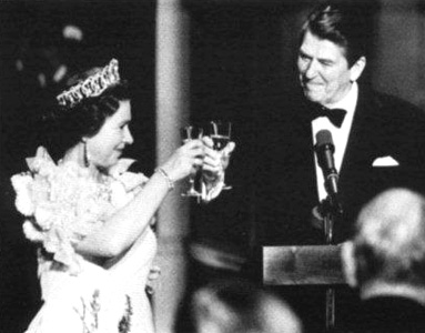 Queen Elizabeth II and President Ronald Reagan