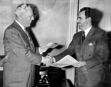 Governor Earl Warren/Chief Justice of the US Supreme Court with Walter H. Sullivan, Jr.
